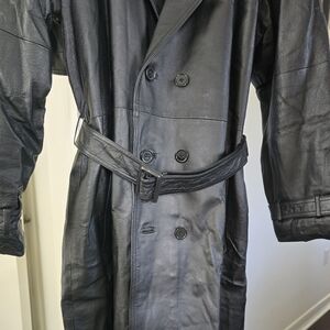 Phase Two Men's Leather Trenchcoat, Sz LT (Long/ Tall)